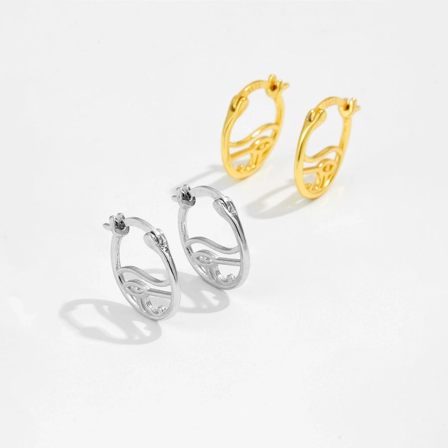 1 Pair 18K Gold Plated White Gold Plated 925 Sterling Silver Zircon 925 Sterling Silver Earrings Geometric Earrings