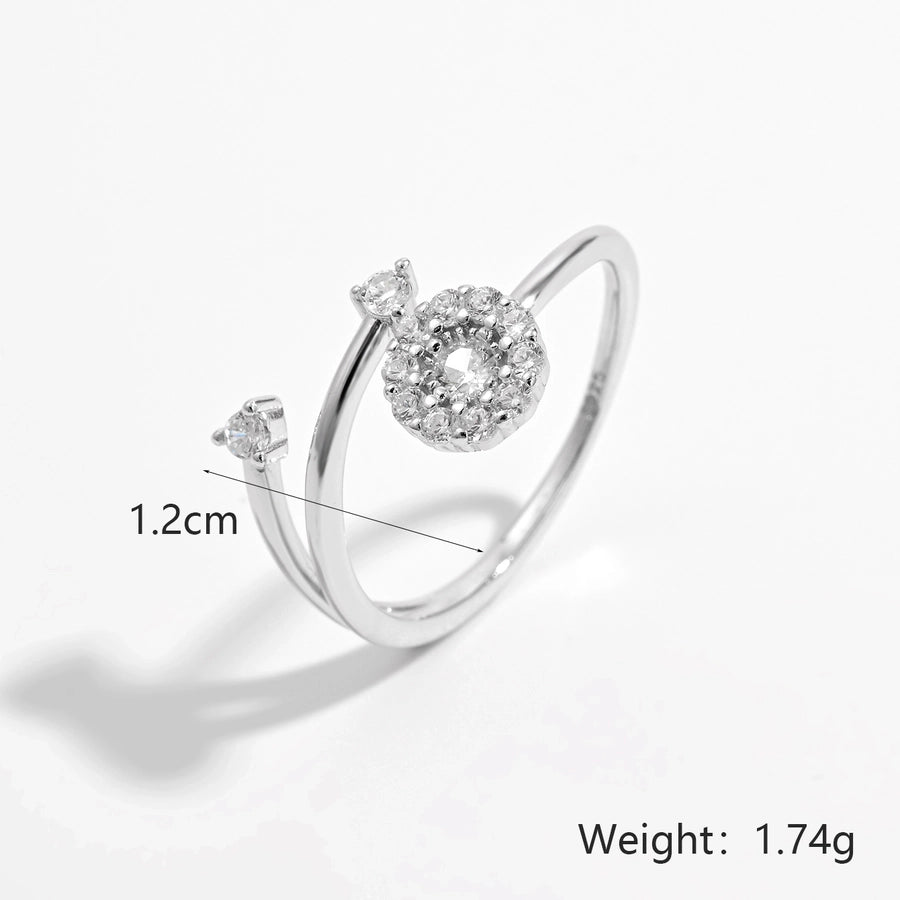 925 Sterling Silver Zircon Round Rings 925 Sterling Silver Rings