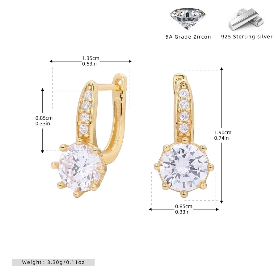 1 Pair 18K Gold Plated White Gold Plated Rhodium Plated 925 Sterling Silver Zircon 925 Sterling Silver Earrings Water Droplets Earrings