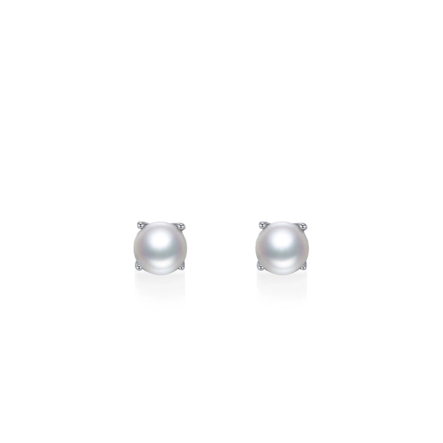 1 Pair 925 Sterling Silver Pearl Zircon 925 Sterling Silver Earrings Geometric Ear Studs