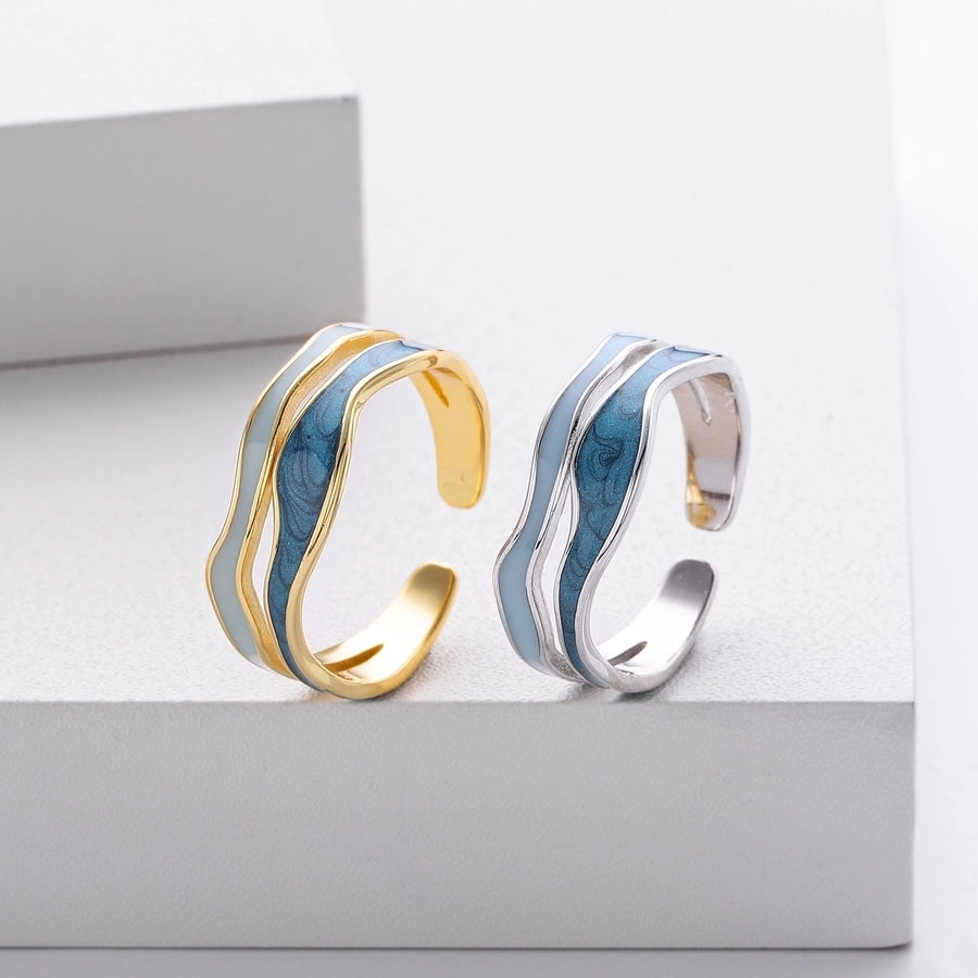 18K Gold Plated White Gold Plated Rhodium Plated 925 Sterling Silver Irregular Rings 925 Sterling Silver Rings