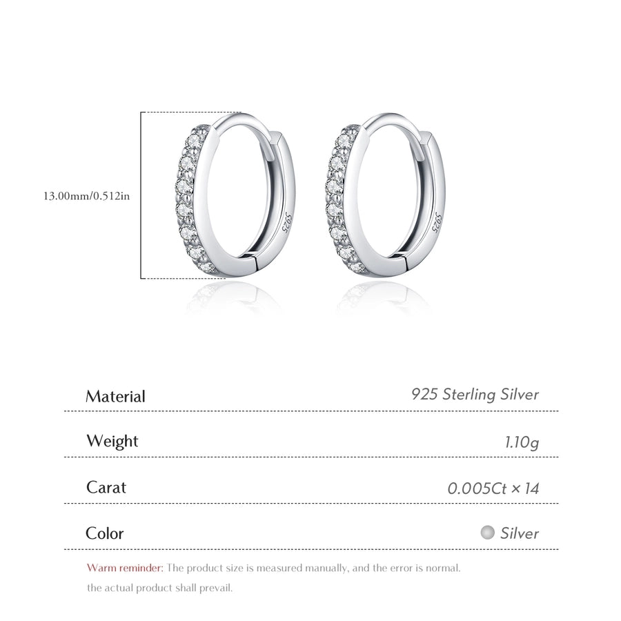 1 Pair 0.07 Karat Round Brilliant Cut Rhodium Plated 925 Sterling Silver 925 Sterling Silver Moissanite VVS1-VVS2 Moissanite GRA Certificate 925 Sterling Silver Earrings Geometric Round Hoop Earrings Colorless(DEF)