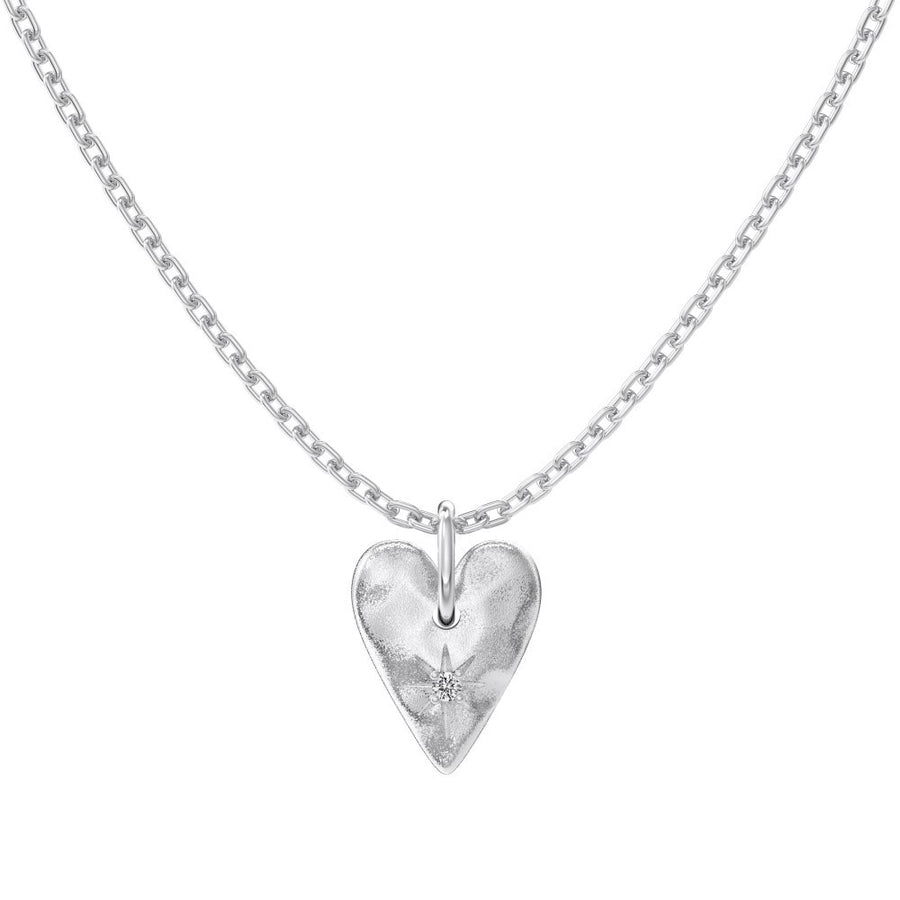 925 Sterling Silver cable chain Plating Heart Shape Pendant Necklace