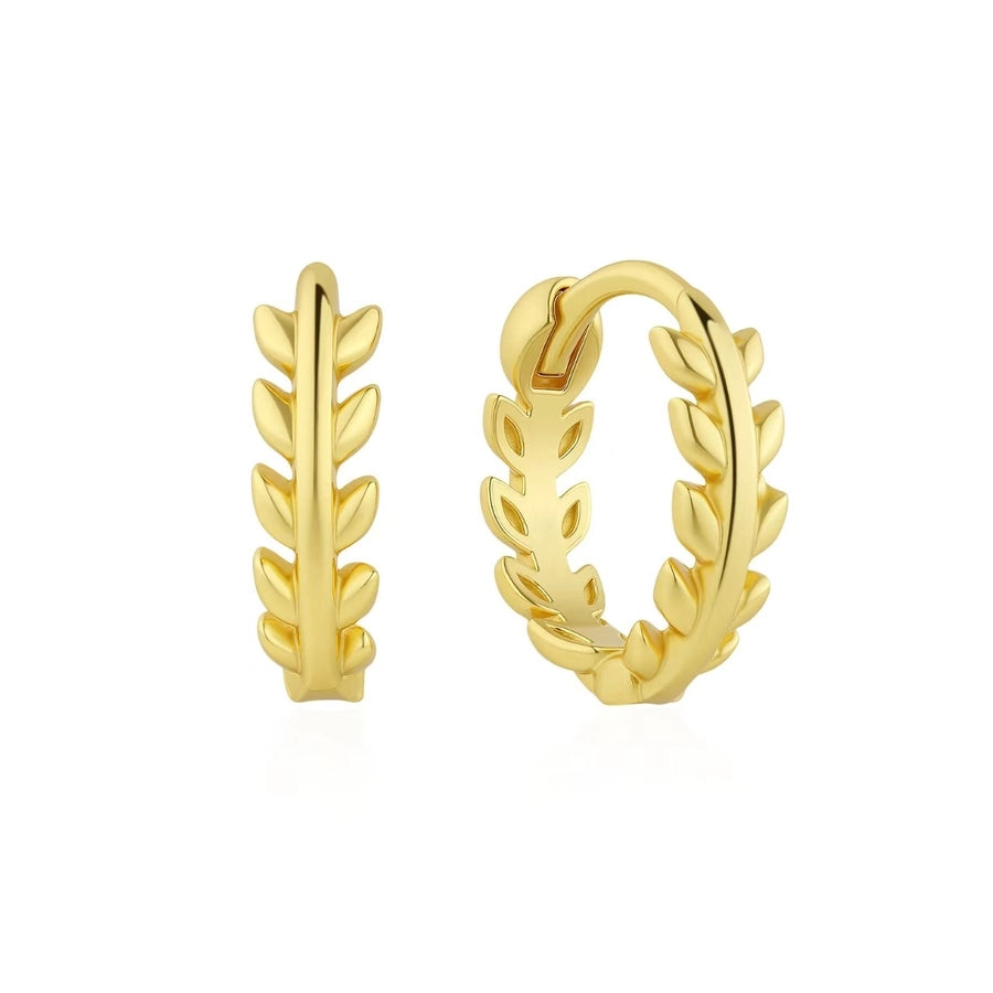 K Gold Plated White Gold Plated 925 Sterling Silver 925 Sterling Silver Earrings Leaf Earrings