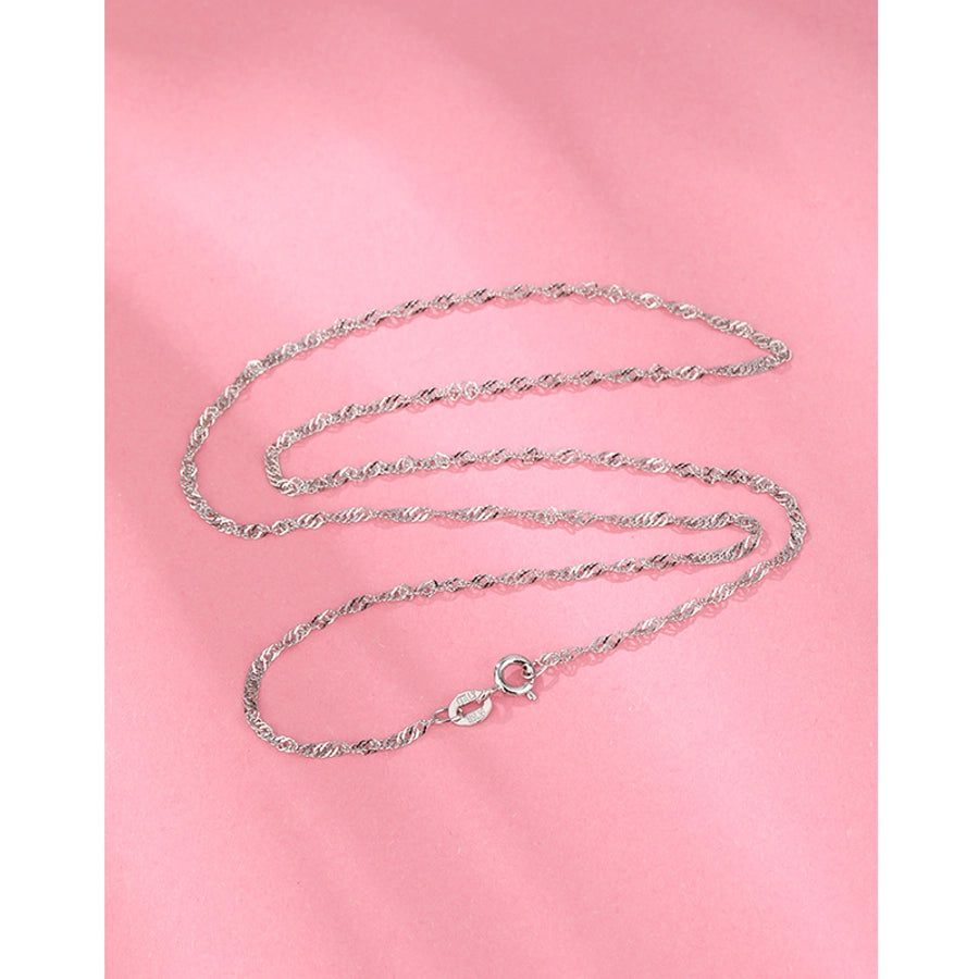 925 Sterling Silver cable chain box chain Solid Color Necklace