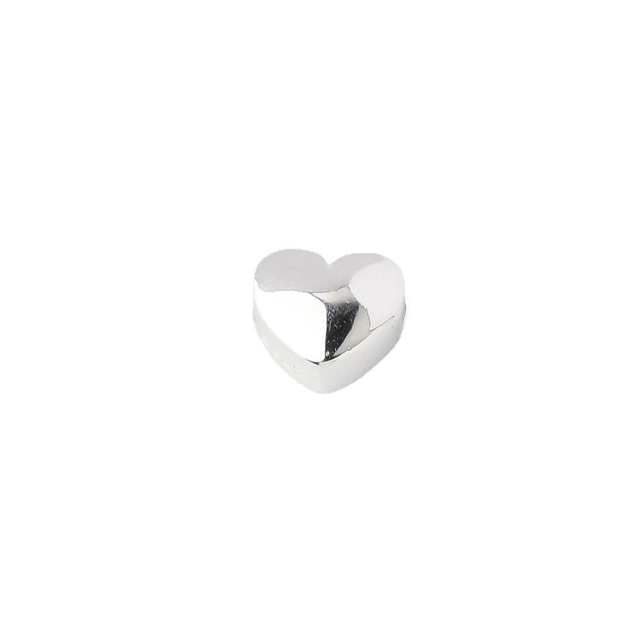 S925 Silver Prime Silver Solid Horizontal Glossy Heart-Shaped Spacer Beads Heart-Shaped Sliver Beads DIY Beaded Bracelet Silver Accessories