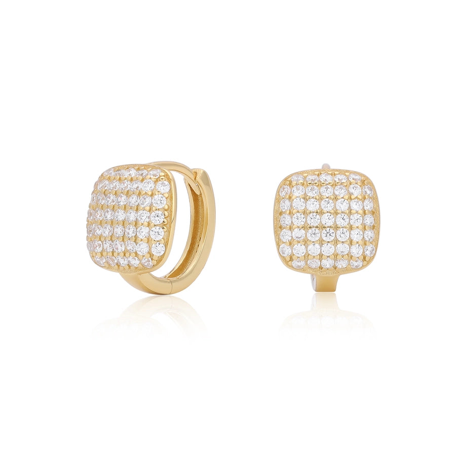 1 Pair 18K Gold Plated White Gold Plated Rhodium Plated 925 Sterling Silver 925 Sterling Silver Diamond 925 Sterling Silver Earrings Geometric Earrings