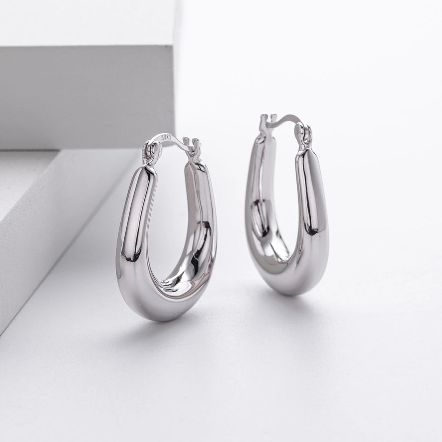 1 Pair 18K Gold Plated White Gold Plated Rhodium Plated 925 Sterling Silver 925 Sterling Silver 925 Sterling Silver Earrings Geometric Earrings