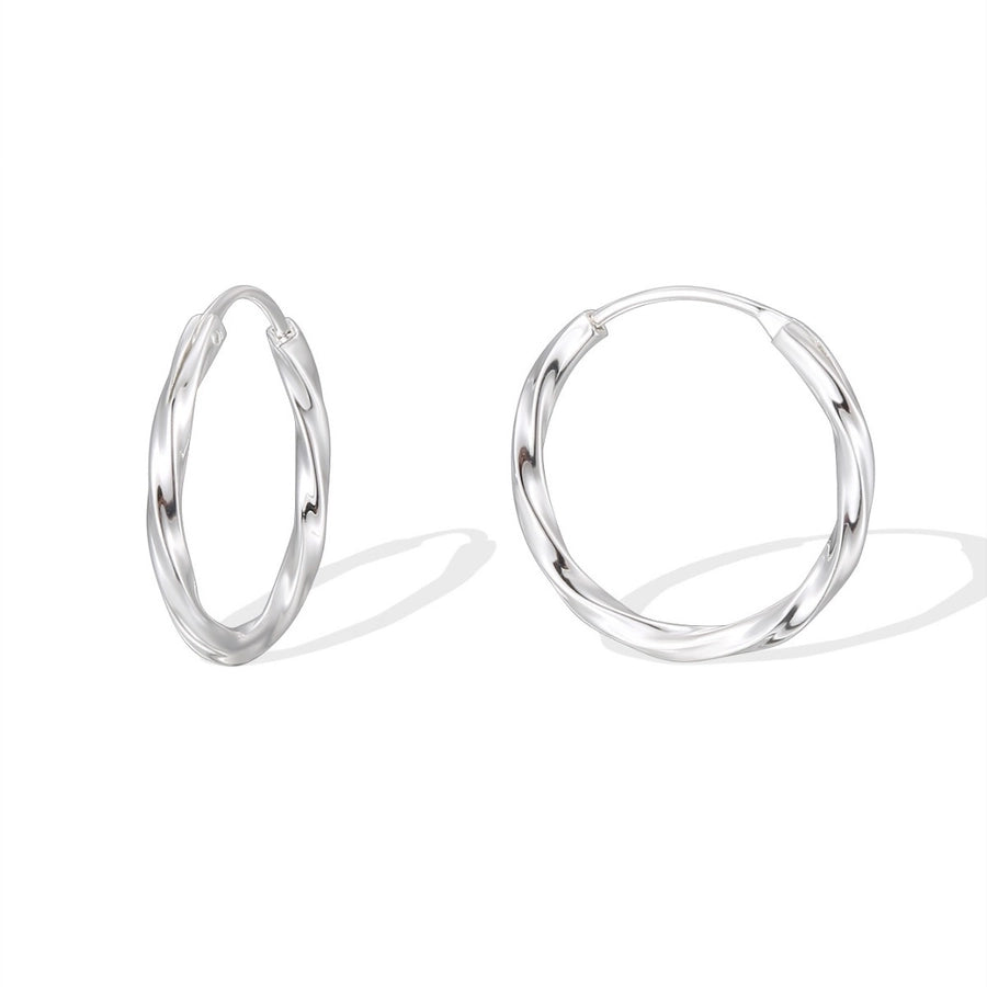 1 Pair 925 Sterling Silver 925 Sterling Silver Earrings Geometric Hoop Earrings