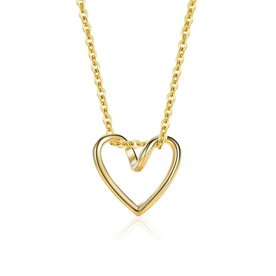 925 Sterling Silver cable chain Plating Heart Shape Pendant Necklace