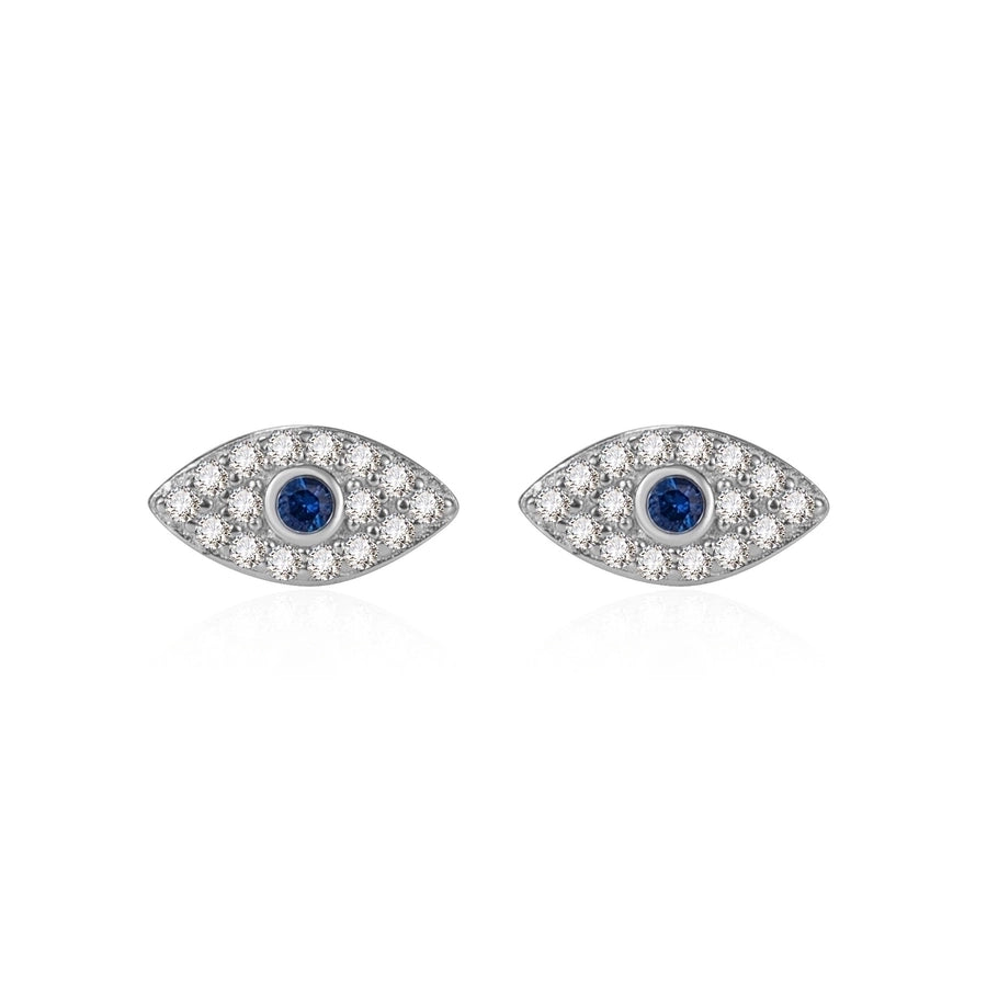 1 Pair 925 Sterling Silver 925 Sterling Silver Earrings Devil's Eye Ear Studs