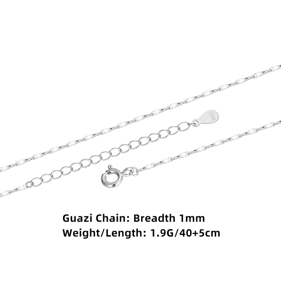 925 Sterling Silver Long-Lasting Plated cable chain box chain snake chain Geometric Necklace