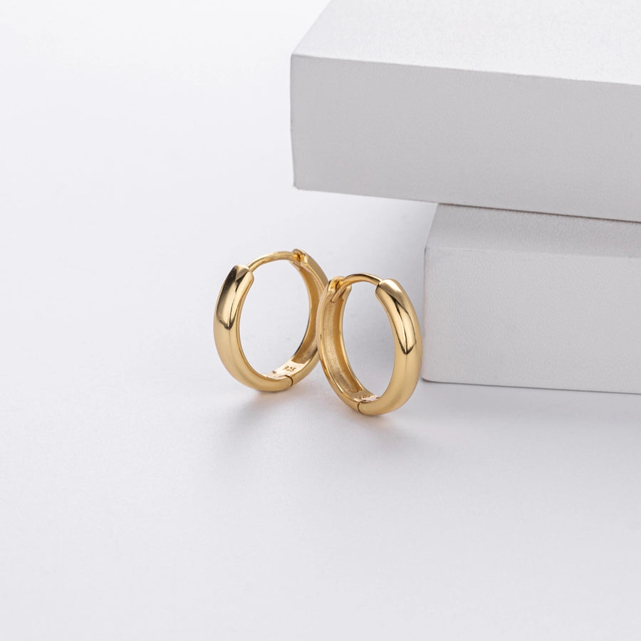 1 Pair 18K Gold Plated White Gold Plated Rhodium Plated 925 Sterling Silver 925 Sterling Silver 925 Sterling Silver Earrings Circle Earrings