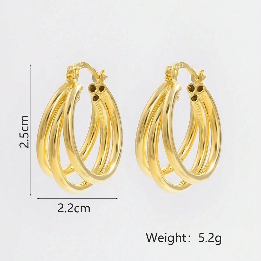 1 Pair 14K Gold Plated White Gold Plated 925 Sterling Silver 925 Sterling Silver Earrings U Shape Earrings