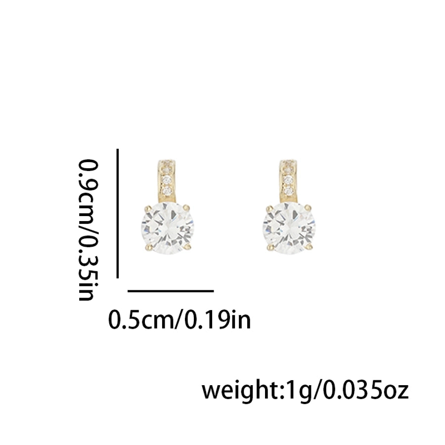 1 Pair 14K Gold Plated 925 Sterling Silver 925 Sterling Silver Earrings Geometric Ear Studs