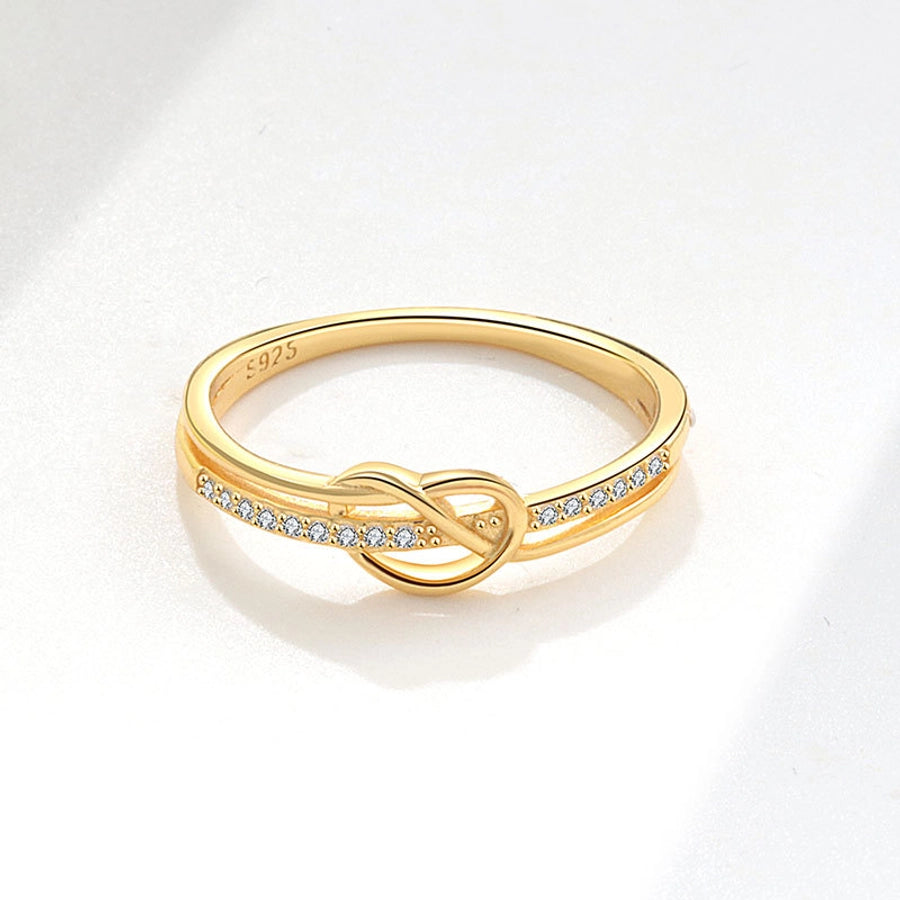 18K Gold Plated 925 Sterling Silver Zircon Knot Rings 925 Sterling Silver Rings