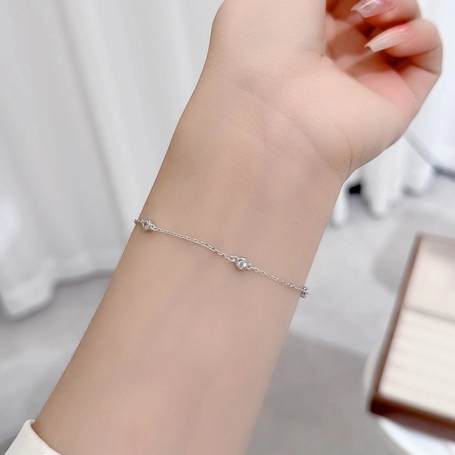 925 Sterling Silver cable chain Bracelets Elegant