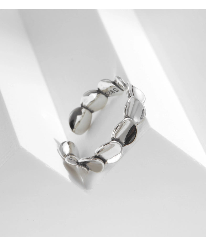 Rhodium Plated 925 Sterling Silver Irregular Geometric Open Rings 925 Sterling Silver Rings