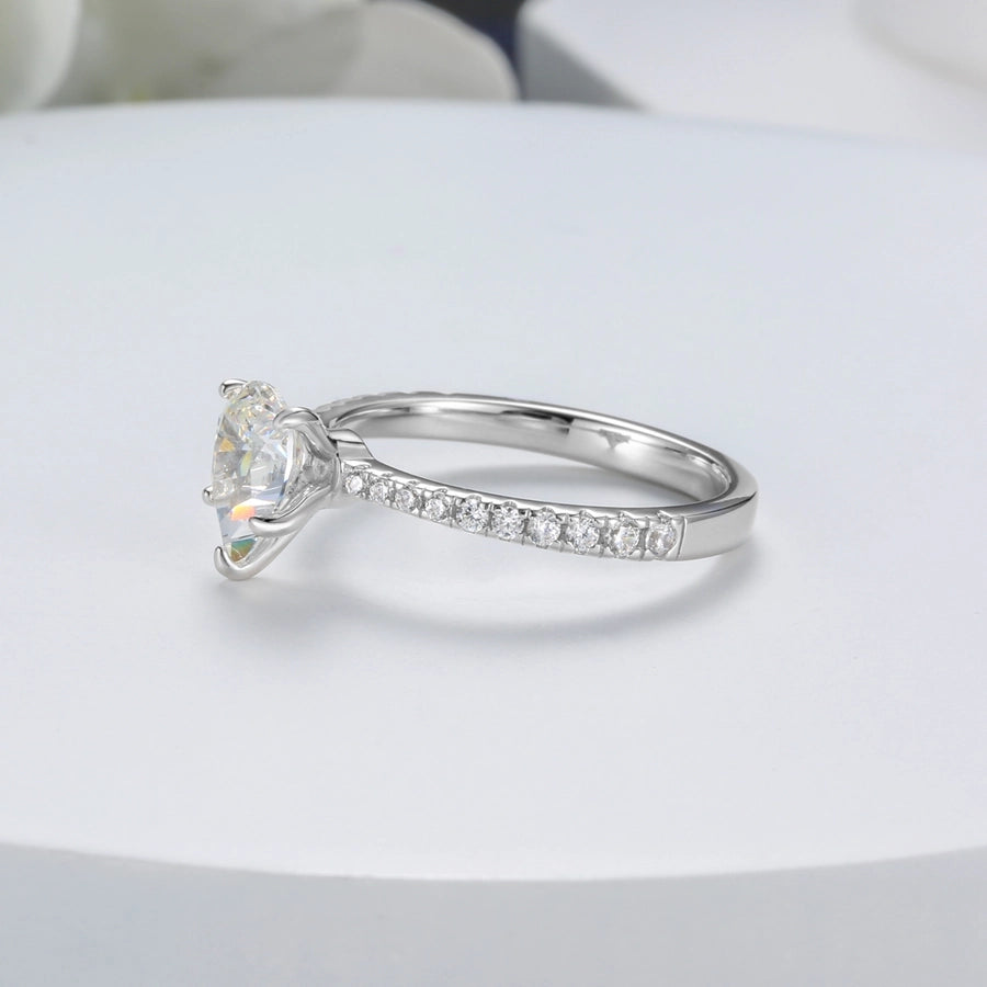 White Gold Plated Platinum Plated Rhodium Plated Sterling Silver Zircon Water Droplets Rings 925 Sterling Silver Rings