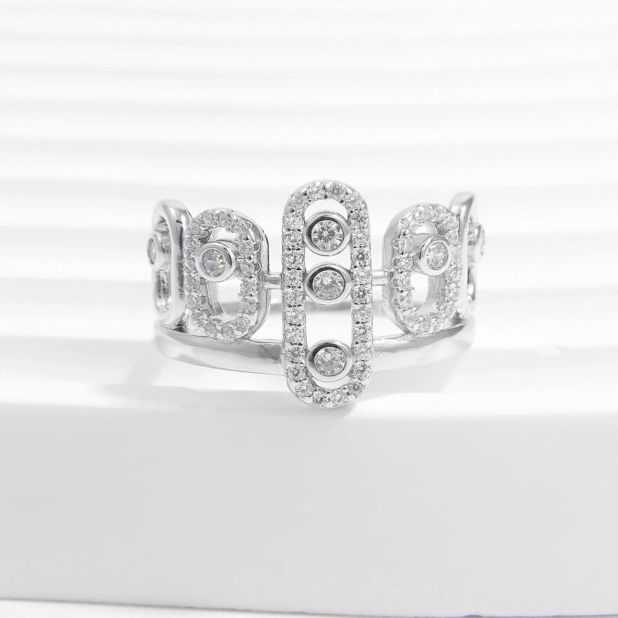 White Gold Plated 925 Sterling Silver Zircon Crown Rings 925 Sterling Silver Rings