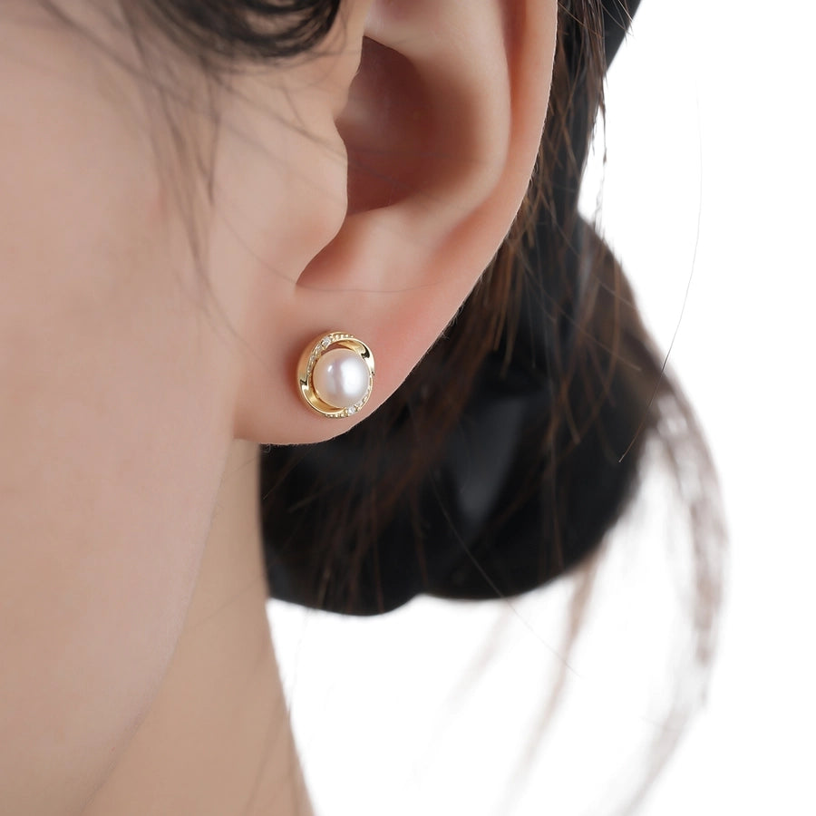 1 Pair 14K Gold Plated 925 Sterling Silver 925 Sterling Silver Earrings Geometric Ear Studs