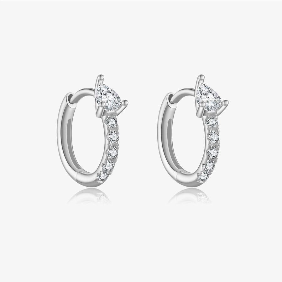 1 Pair 18K Gold Plated White Gold Plated 925 Sterling Silver Zircon 925 Sterling Silver Earrings Geometric Hoop Earrings