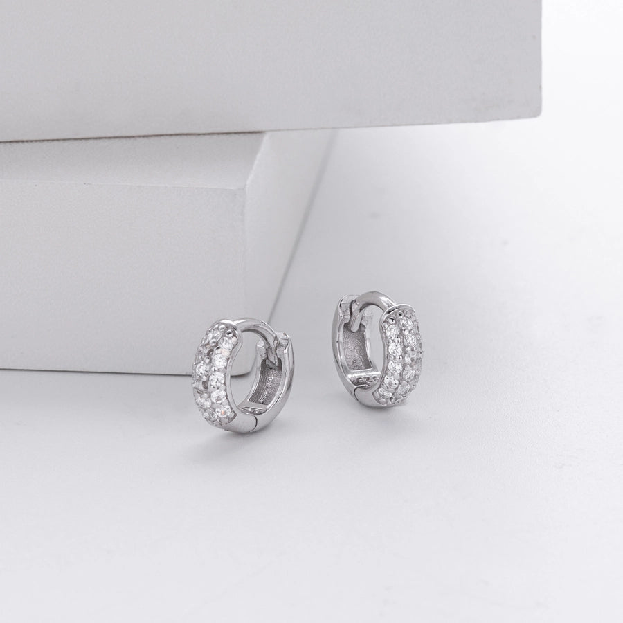 1 Pair 18K Gold Plated White Gold Plated Rhodium Plated 925 Sterling Silver Zircon 925 Sterling Silver Earrings Oval Earrings