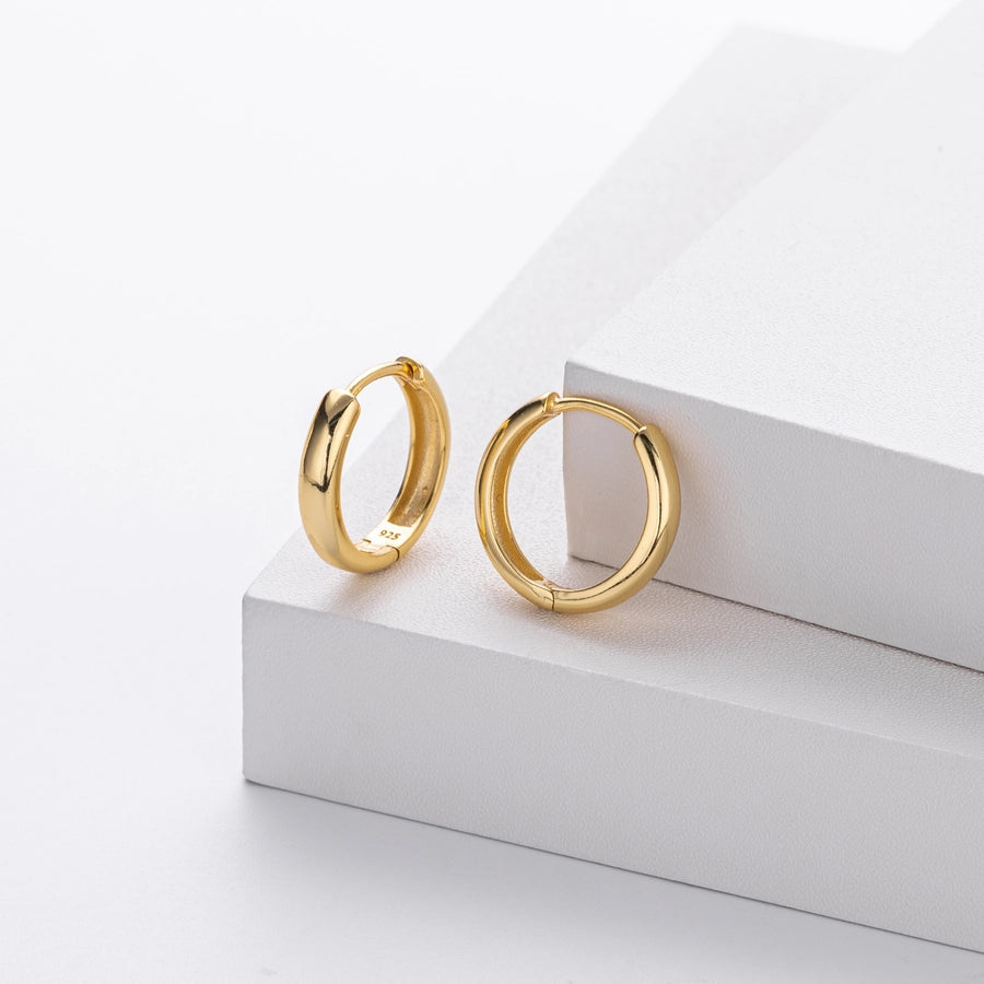 1 Pair 18K Gold Plated White Gold Plated Rhodium Plated 925 Sterling Silver 925 Sterling Silver 925 Sterling Silver Earrings Circle Earrings