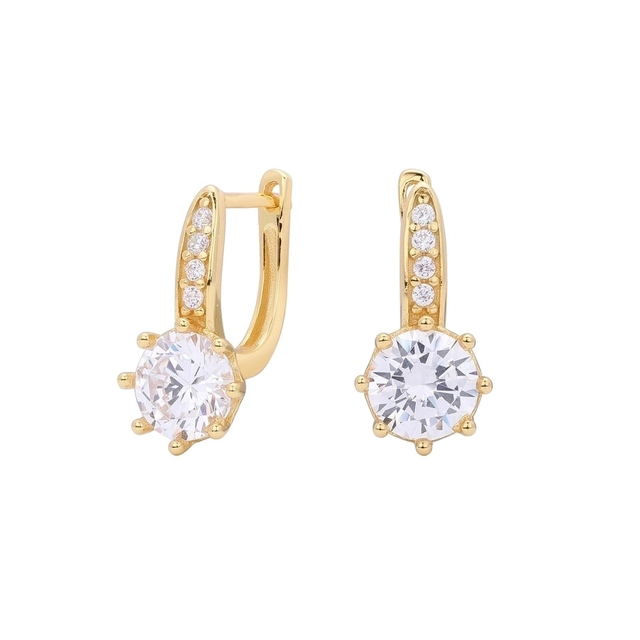 1 Pair 18K Gold Plated White Gold Plated Rhodium Plated 925 Sterling Silver Zircon 925 Sterling Silver Earrings Water Droplets Earrings