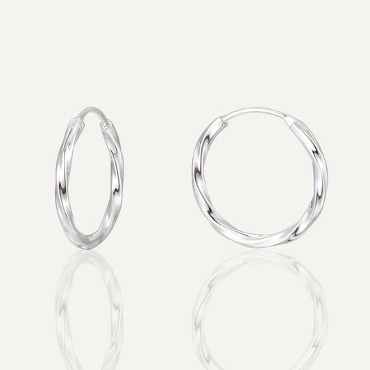 1 Pair 925 Sterling Silver 925 Sterling Silver Earrings Geometric Hoop Earrings