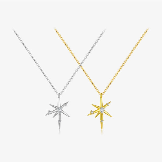 925 Sterling Silver Zircon cable chain Geometric Pendant Necklace