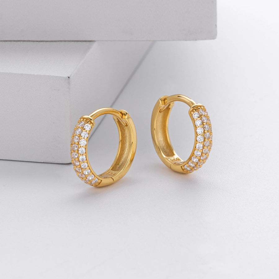 1 Pair 18K Gold Plated White Gold Plated Rhodium Plated 925 Sterling Silver Zircon 925 Sterling Silver Earrings Oval Earrings