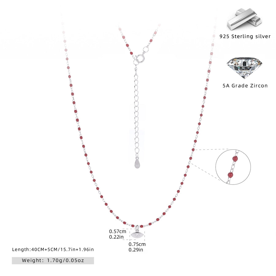 925 Sterling Silver 925 Sterling Silver Rack Plated Plated Long-Lasting Plated Zircon  Inlay Eye Pendant Necklace