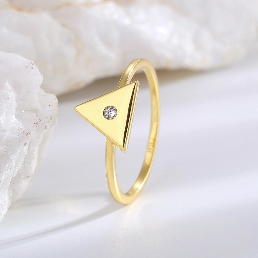 925 Sterling Silver Zircon Triangle Rings 925 Sterling Silver Rings