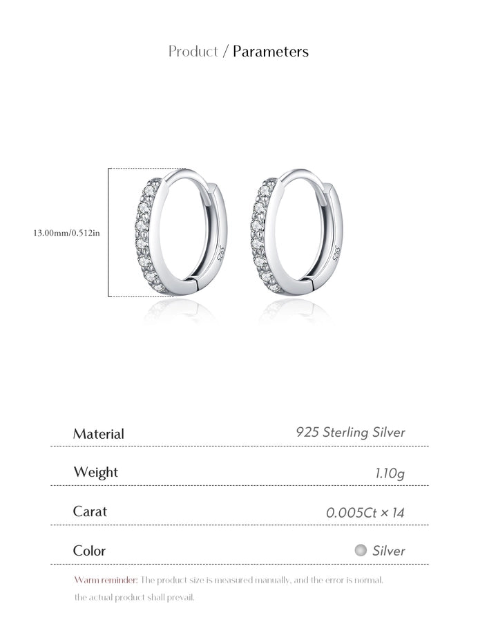 1 Pair 0.07 Karat Round Brilliant Cut Rhodium Plated 925 Sterling Silver 925 Sterling Silver Moissanite VVS1-VVS2 Moissanite GRA Certificate 925 Sterling Silver Earrings Geometric Round Hoop Earrings Colorless(DEF)