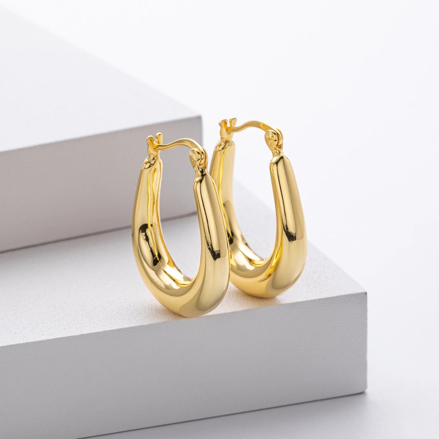 1 Pair 18K Gold Plated White Gold Plated Rhodium Plated 925 Sterling Silver 925 Sterling Silver 925 Sterling Silver Earrings Geometric Earrings