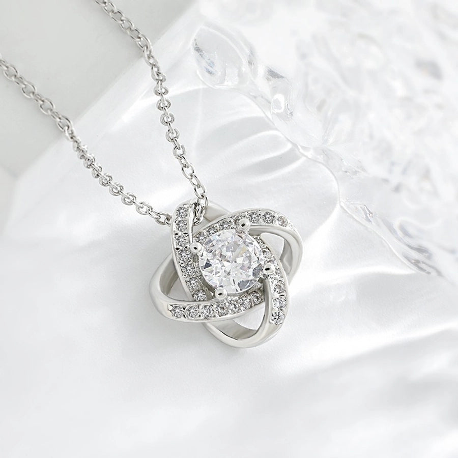 925 Sterling Silver Zircon cable chain Four Leaf Clover Pendant Necklace