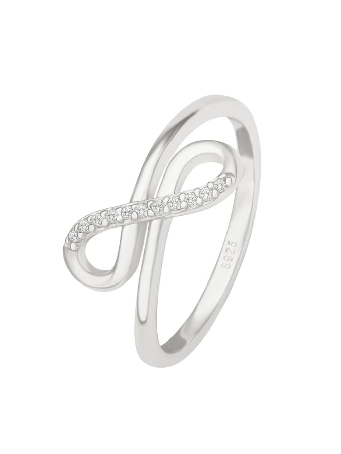 18K Gold Plated White Gold Plated 925 Sterling Silver Zircon Infinity Rings 925 Sterling Silver Rings