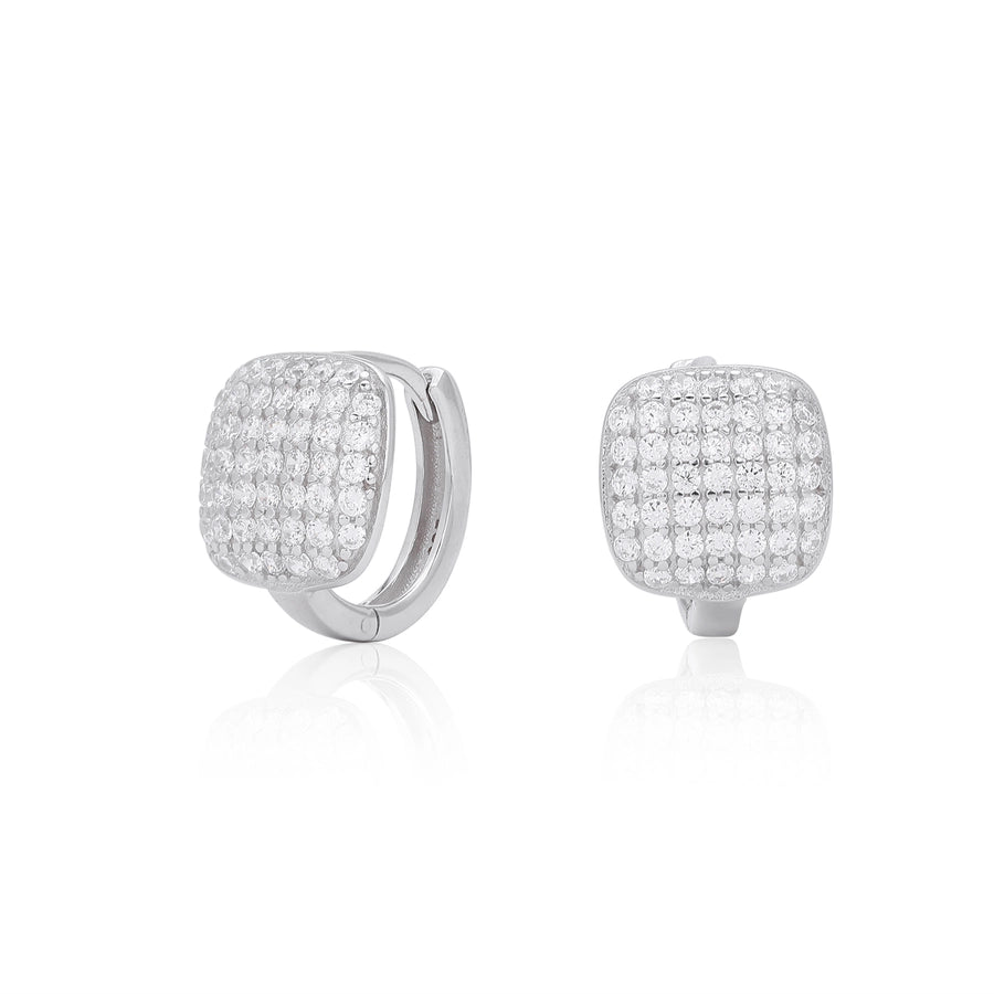 1 Pair 18K Gold Plated White Gold Plated Rhodium Plated 925 Sterling Silver 925 Sterling Silver Diamond 925 Sterling Silver Earrings Geometric Earrings