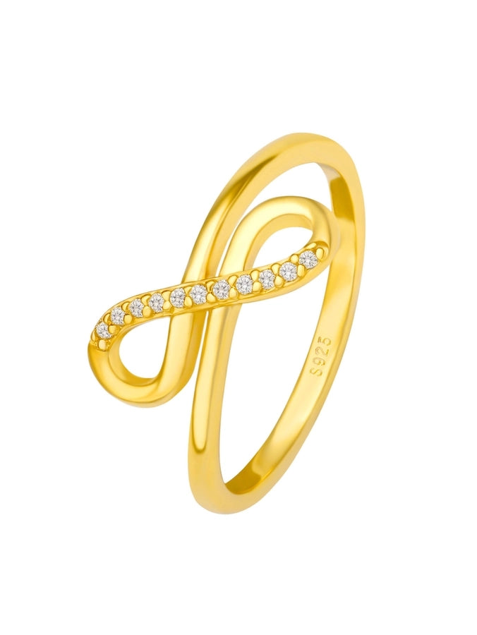 18K Gold Plated White Gold Plated 925 Sterling Silver Zircon Infinity Rings 925 Sterling Silver Rings