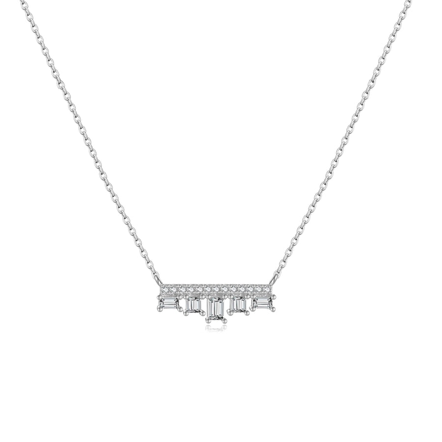 925 Sterling Silver Zircon cable chain Inlay Geometric Cross Pendant Necklace