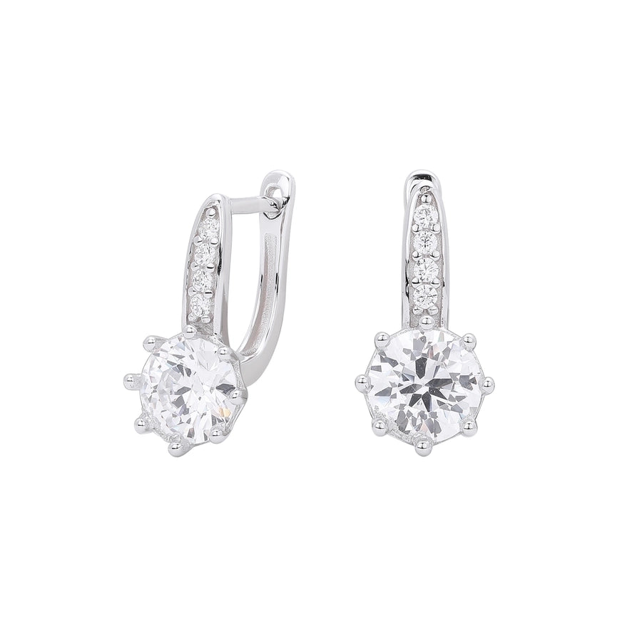 1 Pair 18K Gold Plated White Gold Plated Rhodium Plated 925 Sterling Silver Zircon 925 Sterling Silver Earrings Water Droplets Earrings