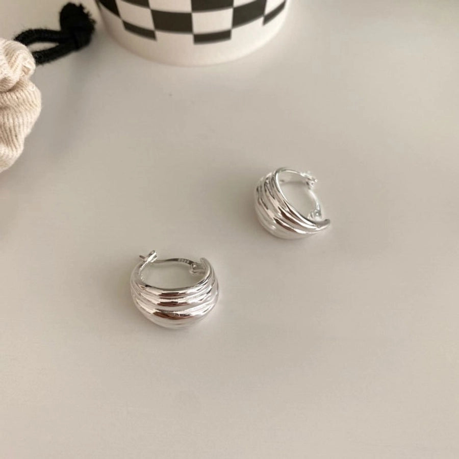 1 Pair 925 Sterling Silver 925 Sterling Silver Earrings Geometric Earrings