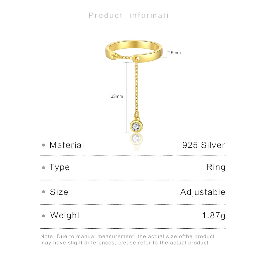 18K Gold Plated White Gold Plated 925 Sterling Silver Zircon Round Rings 925 Sterling Silver Rings