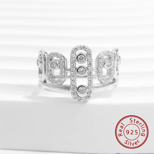 White Gold Plated 925 Sterling Silver Zircon Crown Rings 925 Sterling Silver Rings