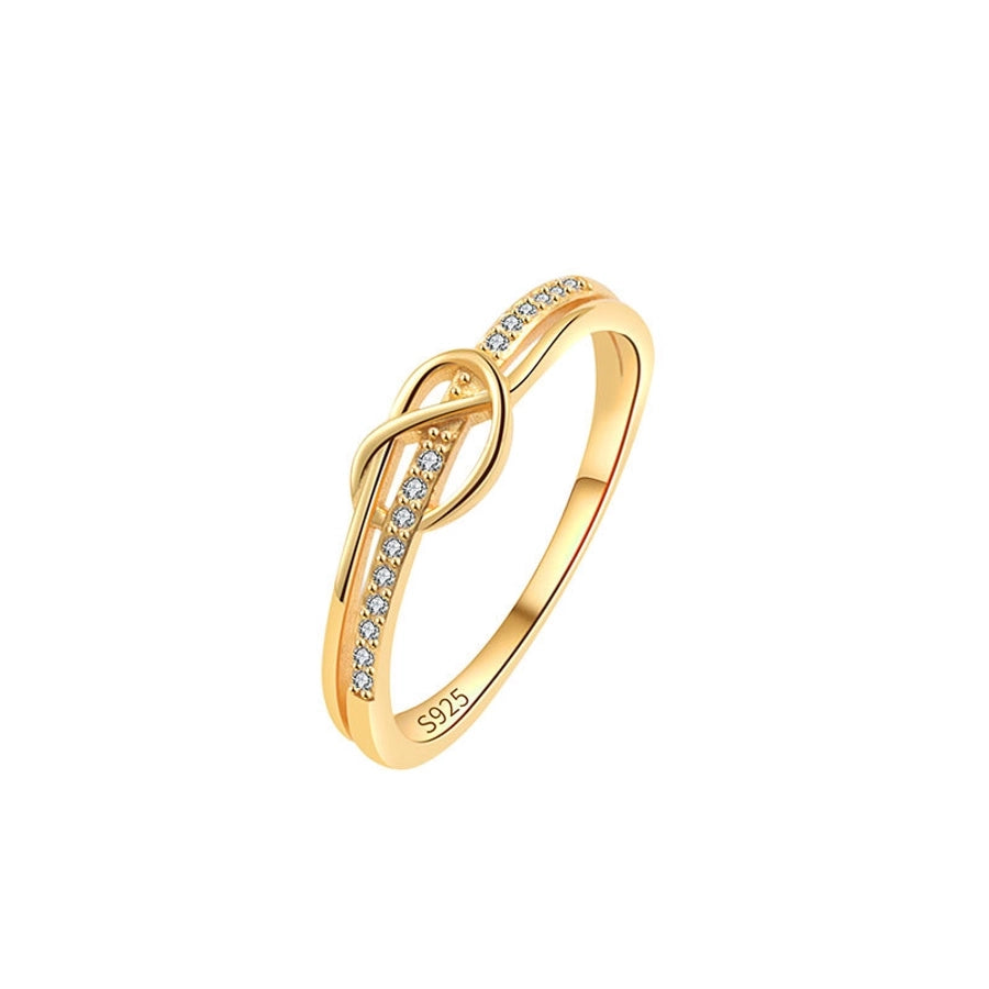 18K Gold Plated 925 Sterling Silver Zircon Knot Rings 925 Sterling Silver Rings