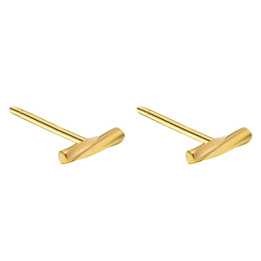 1 Pair 18K Gold Plated 925 Sterling Silver 925 Sterling Silver Earrings Geometric Ear Studs