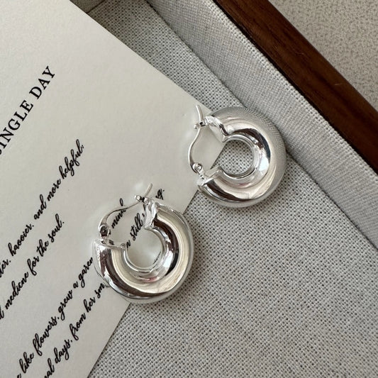 1 Pair 925 Sterling Silver 925 Sterling Silver Earrings Geometric Earrings