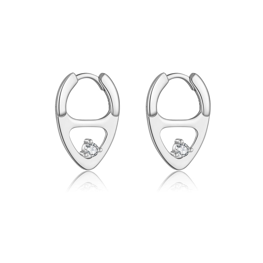 1 Pair 18K Gold Plated White Gold Plated 925 Sterling Silver Zircon 925 Sterling Silver Earrings Geometric Earrings