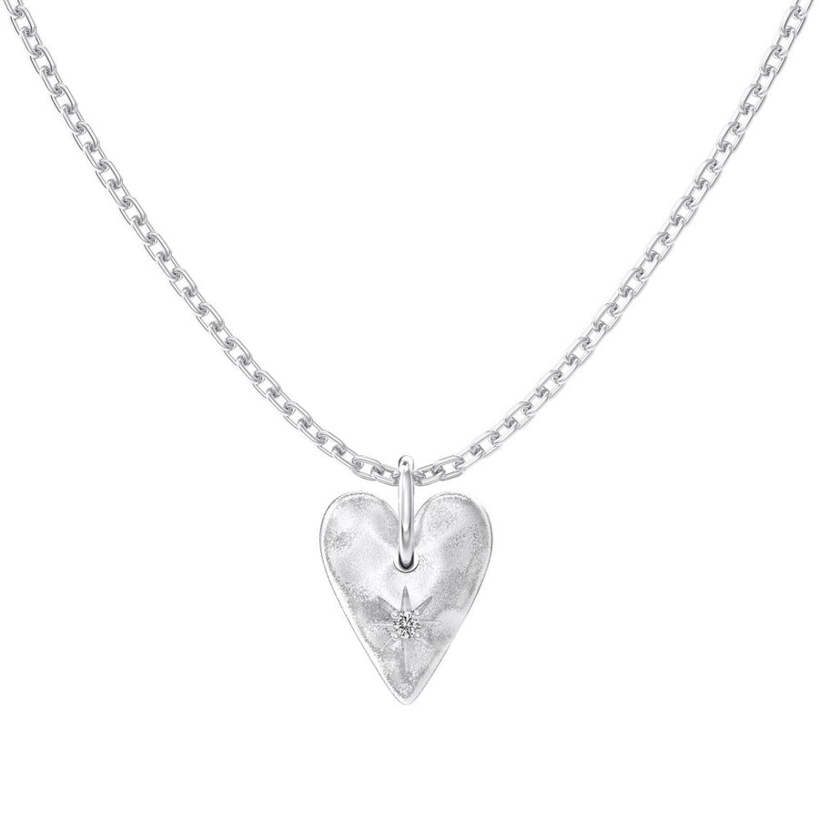 925 Sterling Silver cable chain Plating Heart Shape Pendant Necklace